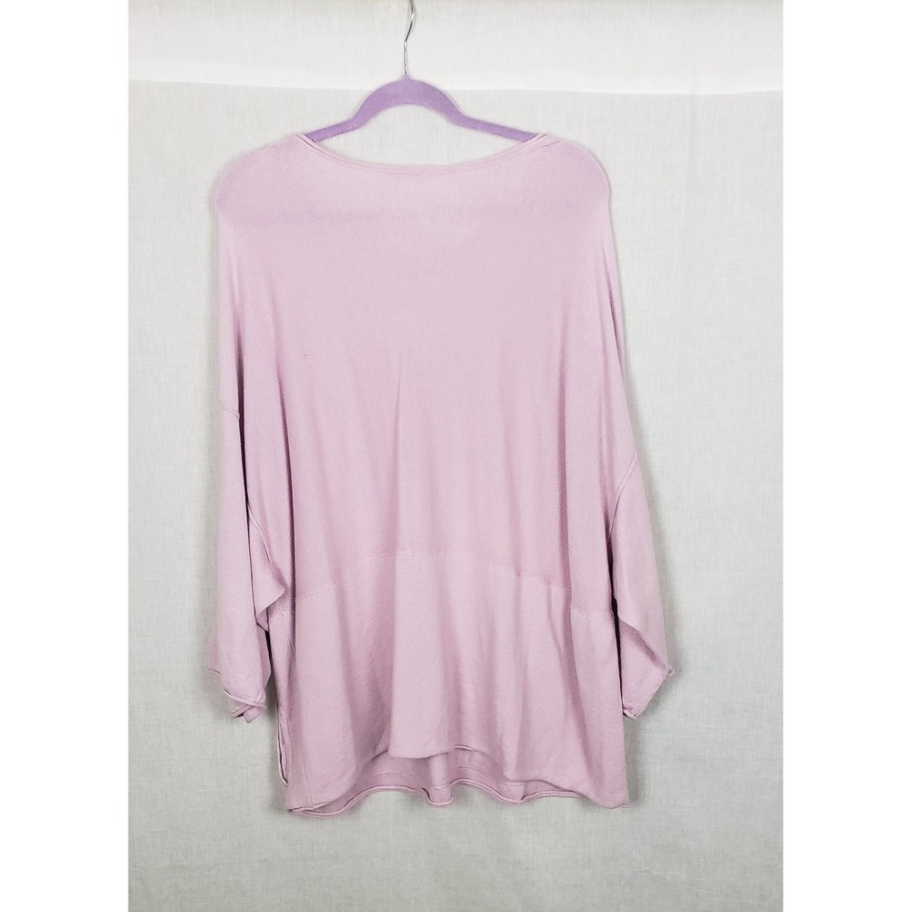 Pure Jill Kimono Sweater Pink Cotton Cashmere Oversized Knit Pocket L Casual - Picture 3 of 11